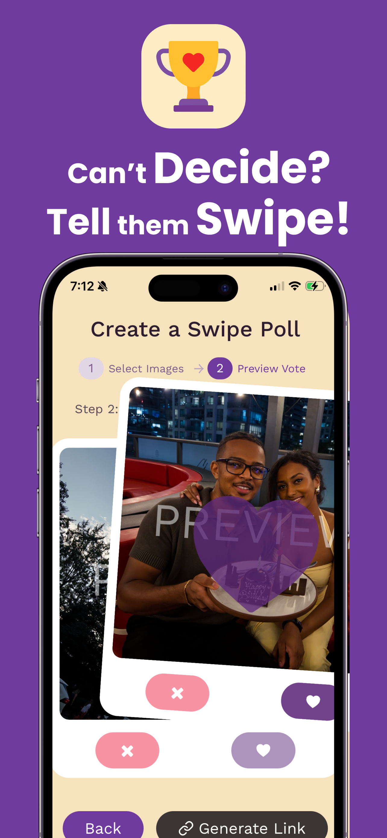 Create a swipe poll